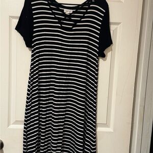 Exist Black and White Striped Mini Dress
